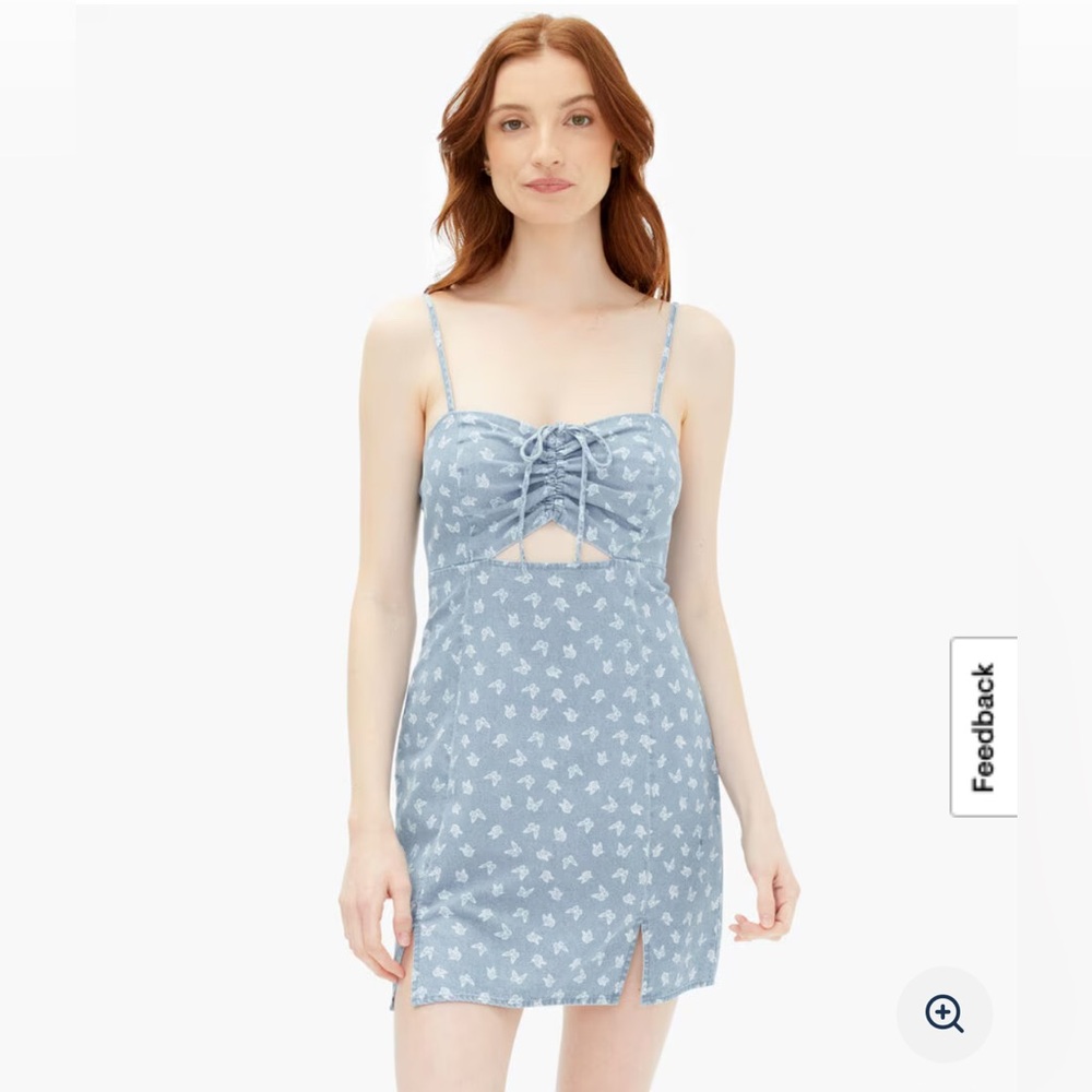 Aeropostale butterfly denim mini dress sz medium